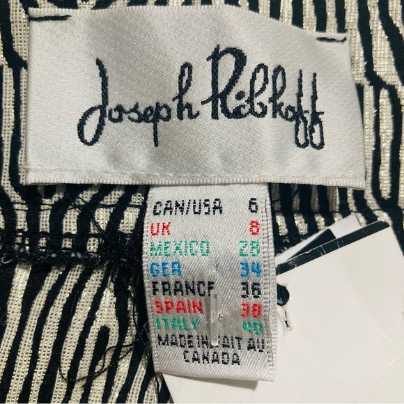 JOSEPH RIBKOFF Sz 6 Black and Gold Animal Zebra Print  Pull On High Waist Pants - Picture 9 of 11